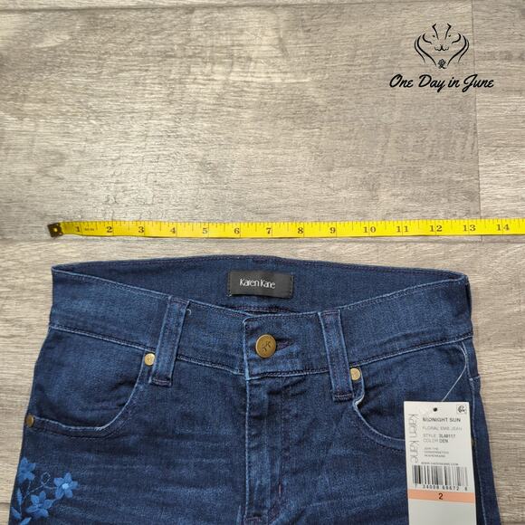Karen Kane Embroidered Ankle Jeans Size 2 - Picture 4 of 7